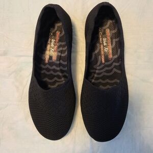 Womens Skechers Black Seager Scalloped Slip-On Sz 7.5 Wide